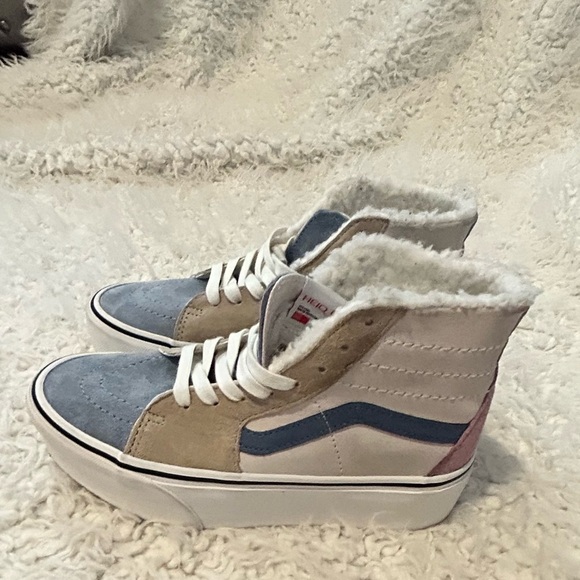 VANS Sk8-Hi Tapered Platform Sherpa Multi Suede 5.5 Y Sneakerssale details below - Picture 9 of 12